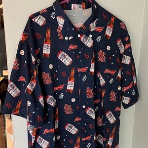 ST. LOUIS CARDINALS BUDWEISER ALL-OVER-PRINT SHIRT! Sz. XL!